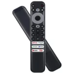 Boutons de navigation et applications sur la télécommande TCL.