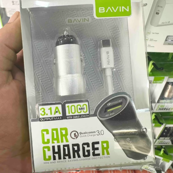 Chargeur voiture QC3.0 3.1A Type-C 1M