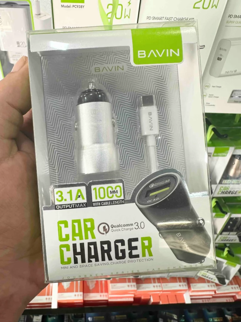 Chargeur voiture QC3.0 3.1A Type-C 1M