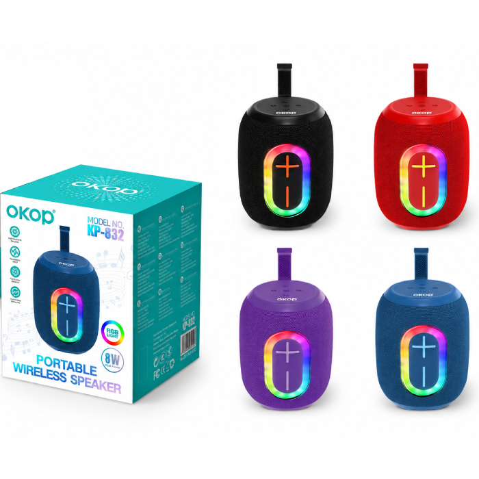 Enceinte Bluetooth Portable OKOP KP-832 RGB