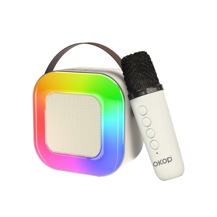 Enceinte Karaoké Portable OKOP KP-K07 avec Microphone et Éclairage LED – Image 2