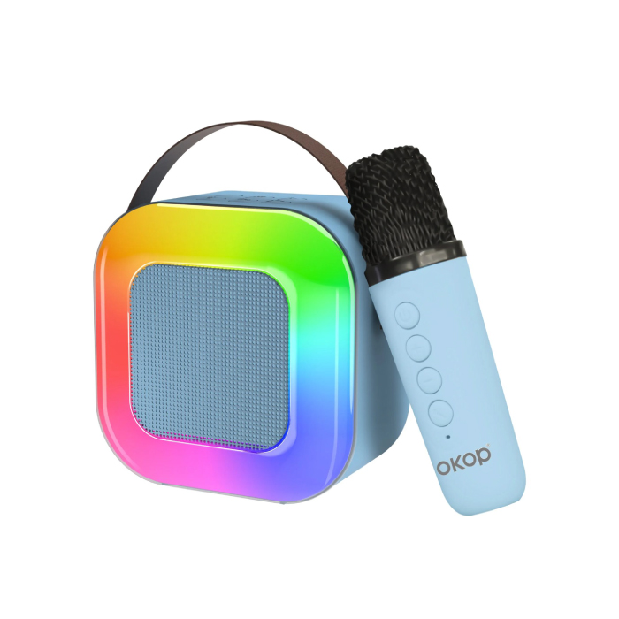Enceinte Karaoké Portable OKOP KP-K07 avec Microphone et Éclairage LED – Image 4