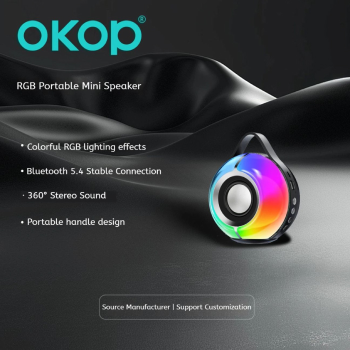 Enceinte Bluetooth Portable OKOP KP-822 avec Éclairage LED – Image 5
