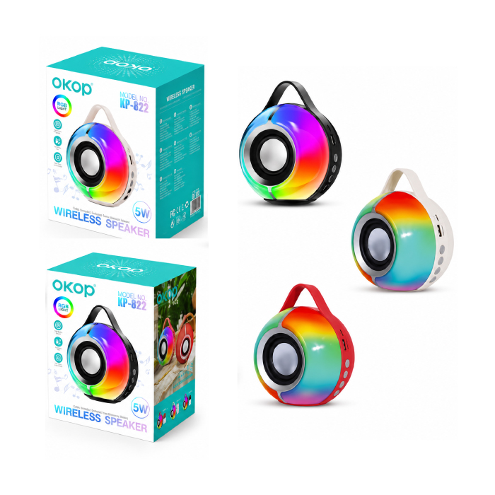 Enceinte Bluetooth Portable OKOP KP-822 avec Éclairage LED
