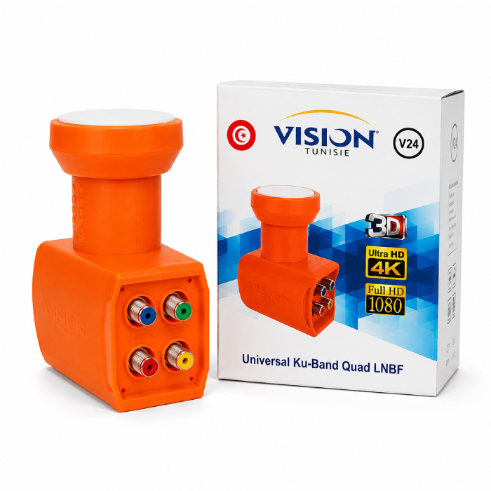 Tête de Parabole LNB Quad KU-Band VISION V24
