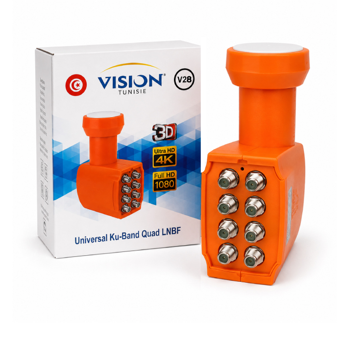 Tête de Parabole Universal KU-BAND Octo LNBF VISION V28