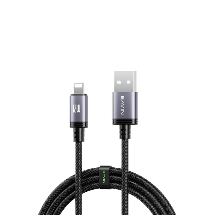 Câble BAVIN CB364 USB vers Lightning 12W Charge Rapide en Alliage d'Aluminium