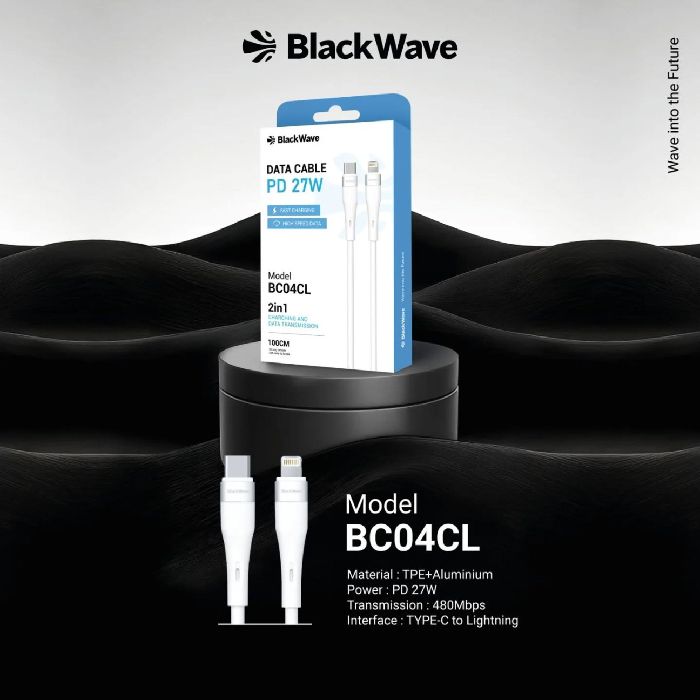 Câble BlackWave BC04CL USB-C vers Lightning 27W Charge Rapide – Image 2