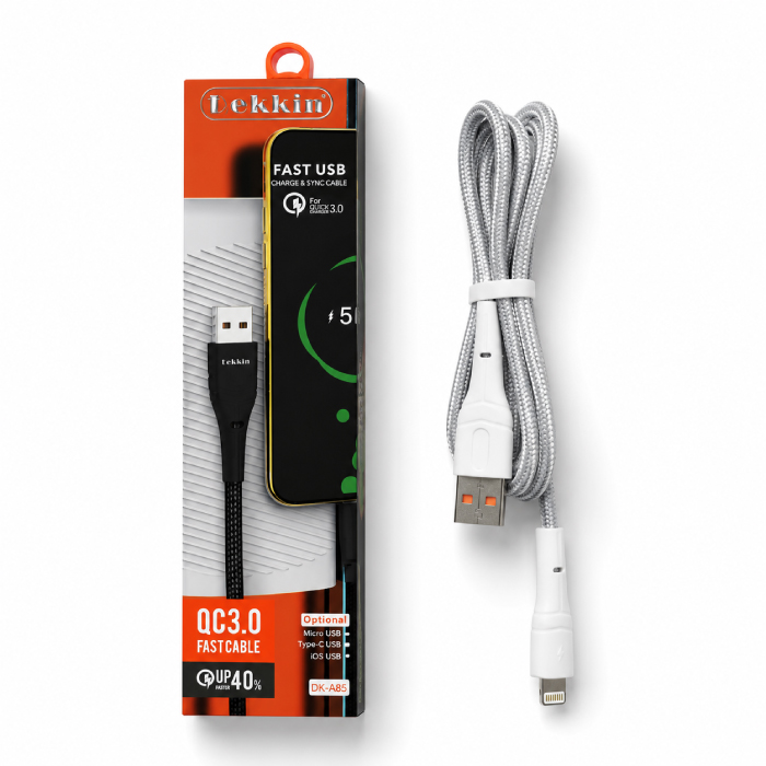 Câble DEKKIN DK-A85 USB vers Lightning QC 3.0 Charge Rapide