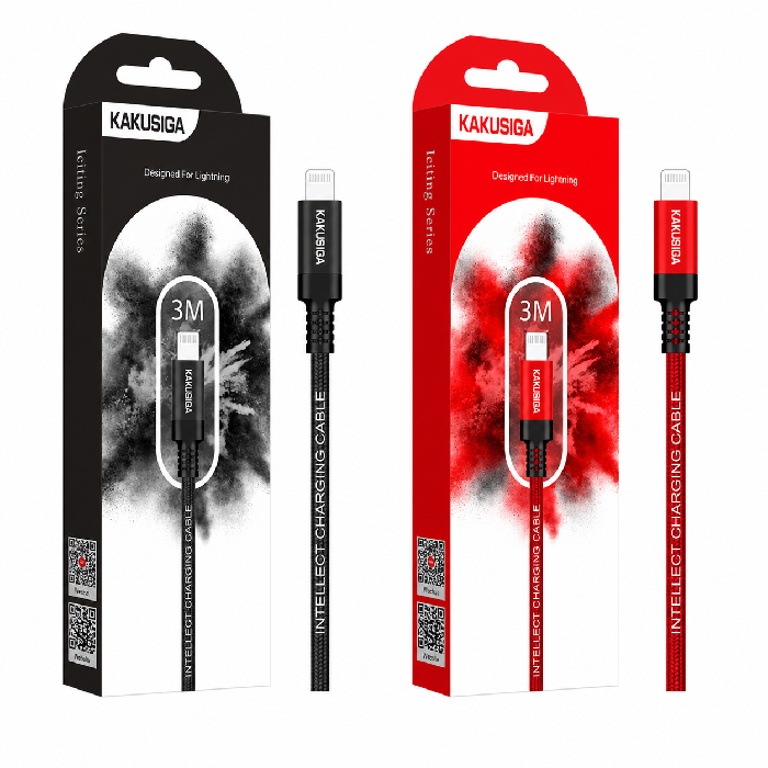 Câble KAKUSIGA KSC-331 USB vers Lightning Tressé 3M