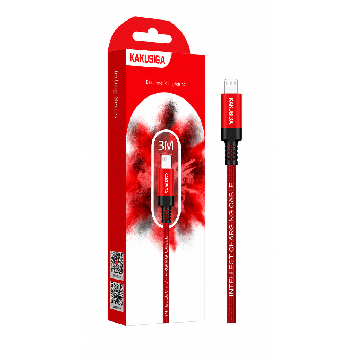 Câble KAKUSIGA KSC-331 USB vers Lightning Tressé 3M – Image 3
