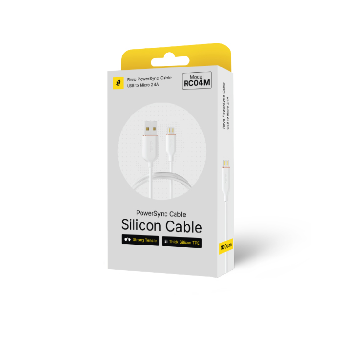 Câble Micro-USB RC04M Revo – Finition Aluminium & Silicone Soft-Touch – Charge 2.4A – 100cm – Image 3