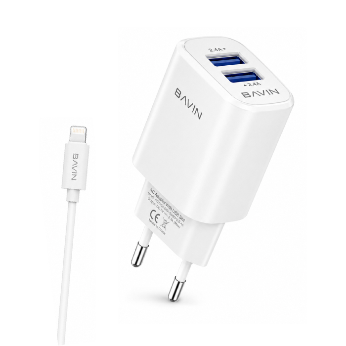 Chargeur BAVIN PC913Y Double Port USB 2.4A pour iPhone
