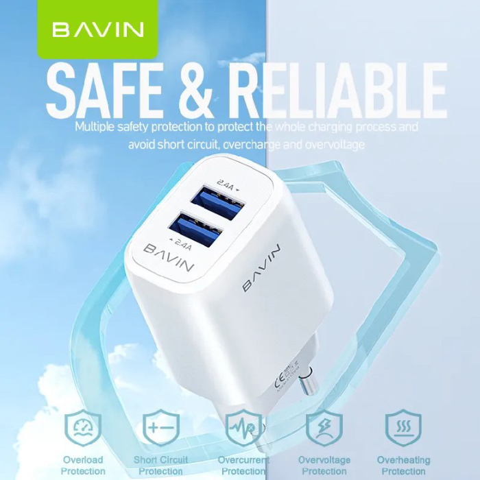 Chargeur BAVIN PC913Y Double Port USB 2.4A pour iPhone – Image 3