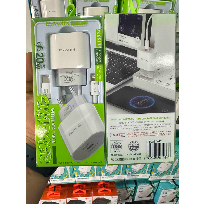 Chargeur IPhone Rapide BAVIN 20W USB-C PD avec Câble 30W – Image 4