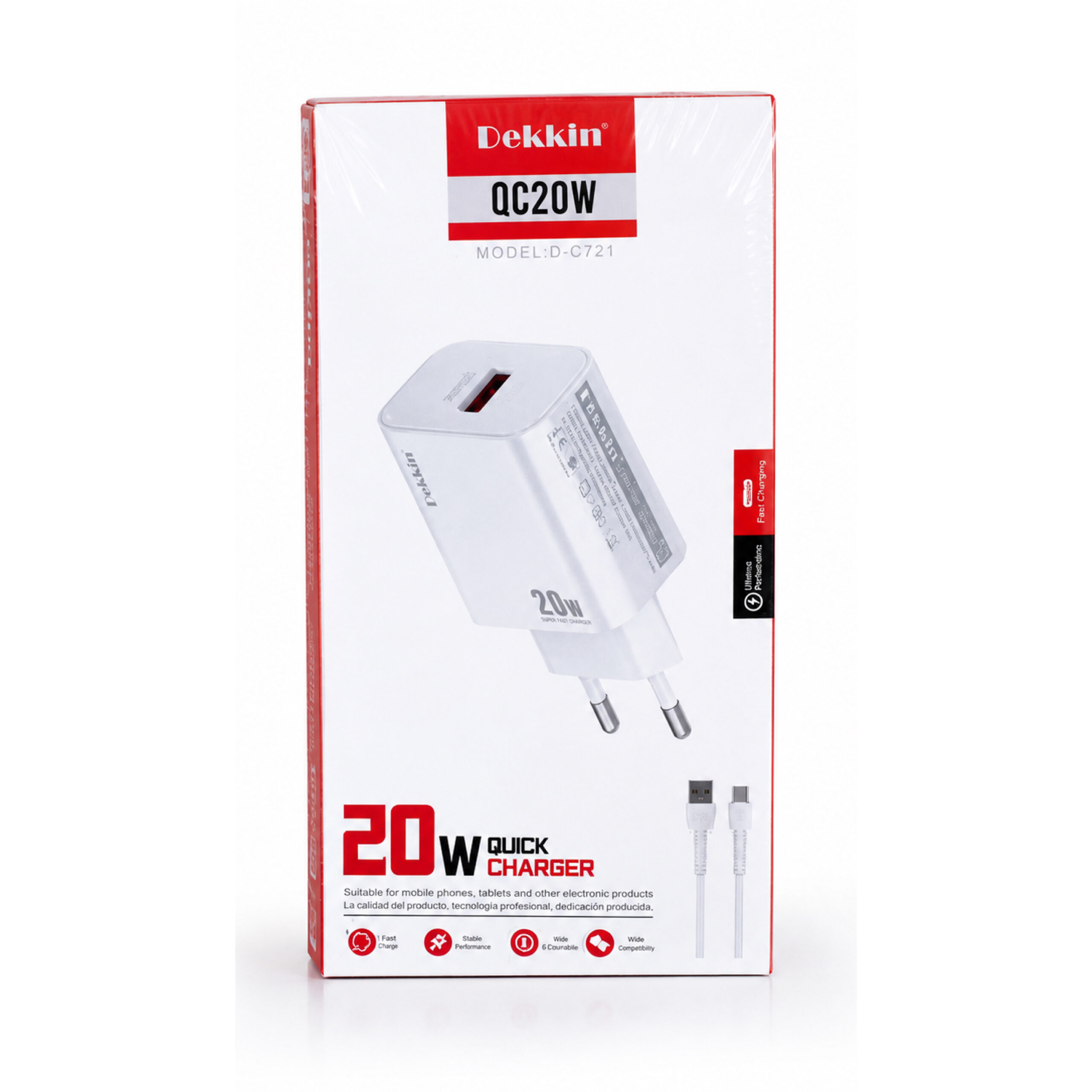 Chargeur Rapide DEKKIN QC20W USB Type-C 20W – Image 2