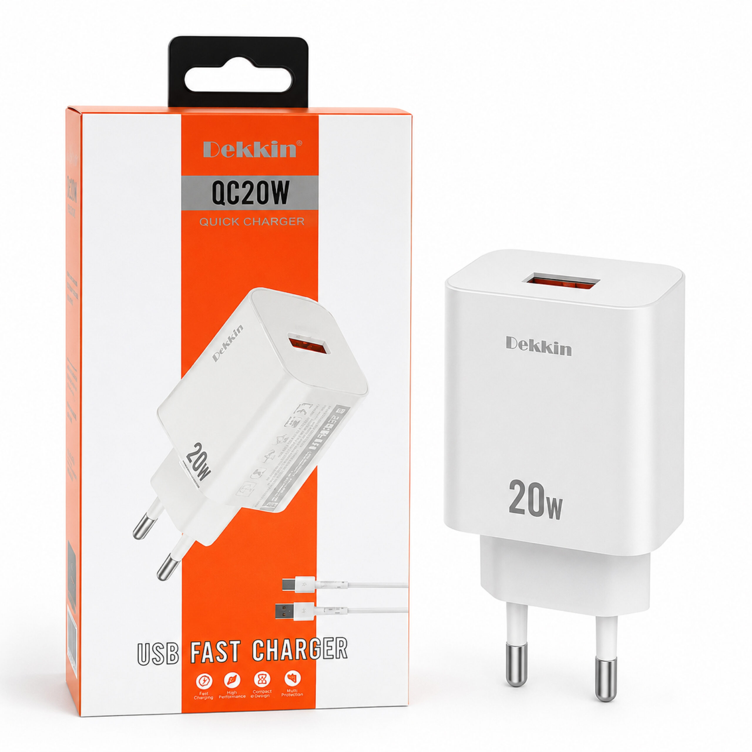 Chargeur Rapide DEKKIN QC20W USB Type-C 20W