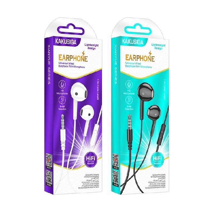Écouteurs Filaires KAKUSIGA KSC-1301 Jack 3.5 mm avec Microphone – Image 5