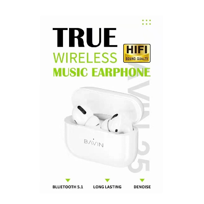 Écouteurs Sans Fil BAVIN-25 Bluetooth 5.1 avec Commandes Tactiles – Image 3