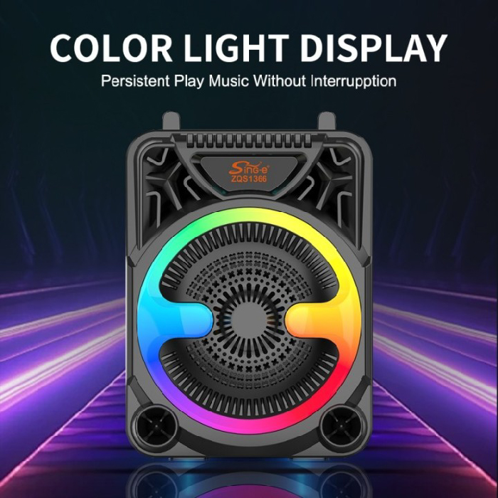 Enceinte Bluetooth Portable SING-E ZQS1366 5.0 avec LED RGB – Image 2