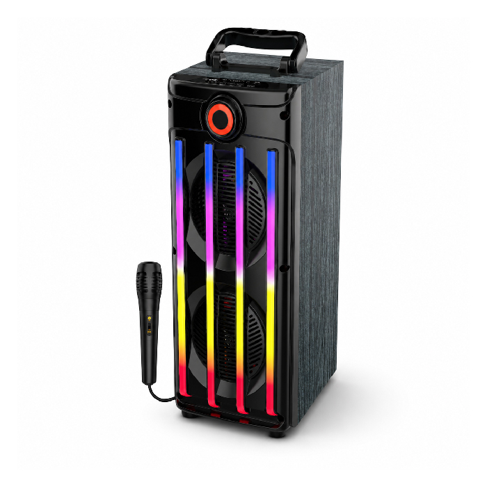 Haut-Parleur Bluetooth JQS9401 20W Bois & Noir avec LED RGB