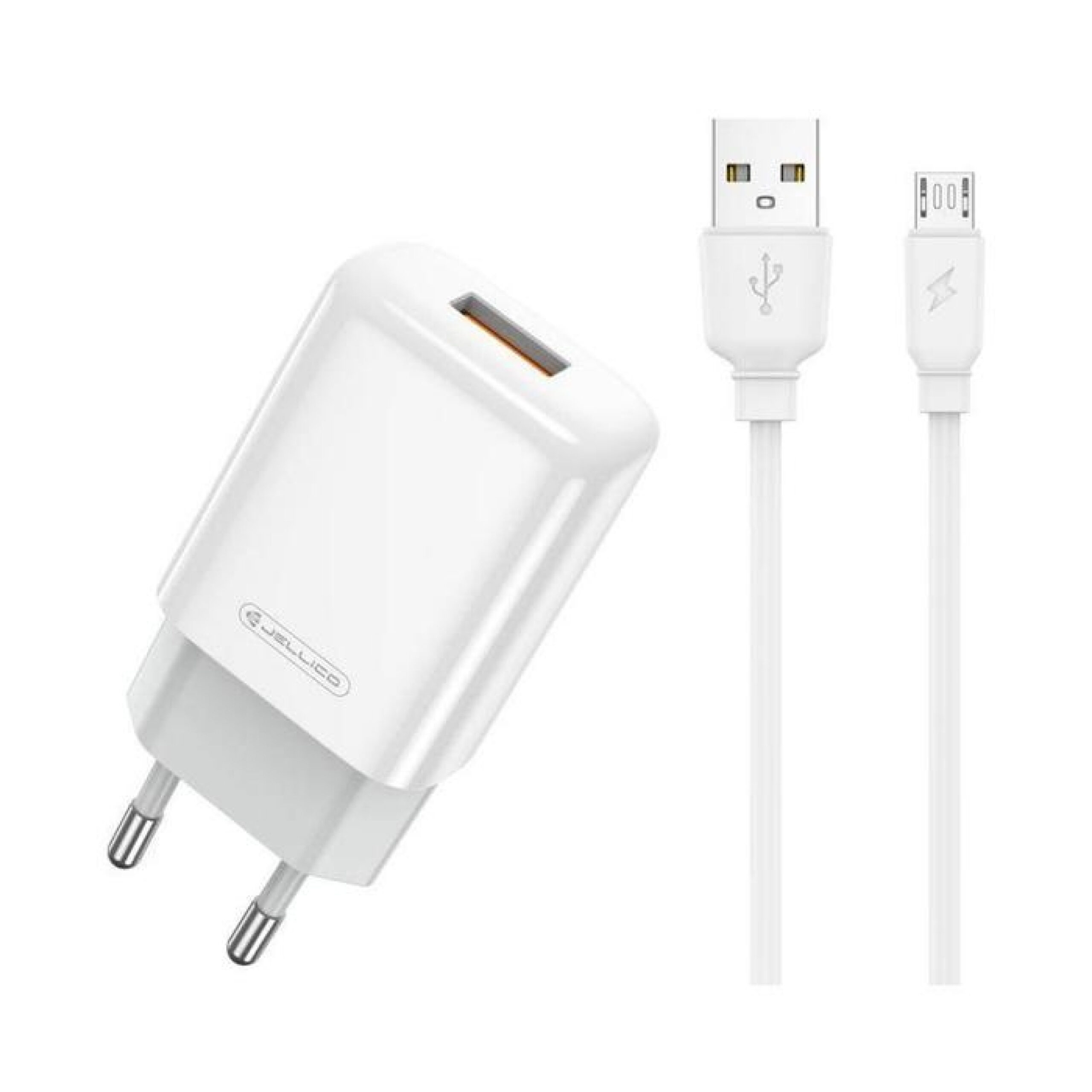 Chargeur Rapide JELLICO 12W 2.4A avec Câble Micro USB – Blanc