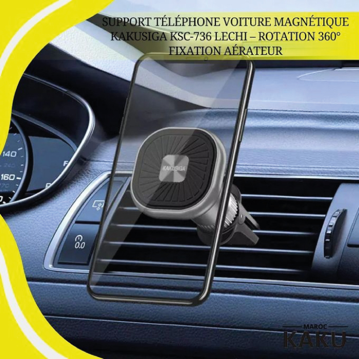 Support de téléphone magnétique KAKUSIGA LECHI KSC-736 – Grille d’aération voiture – Image 2