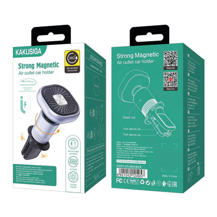 Support de téléphone magnétique KAKUSIGA LECHI KSC-736 – Grille d’aération voiture – Image 3