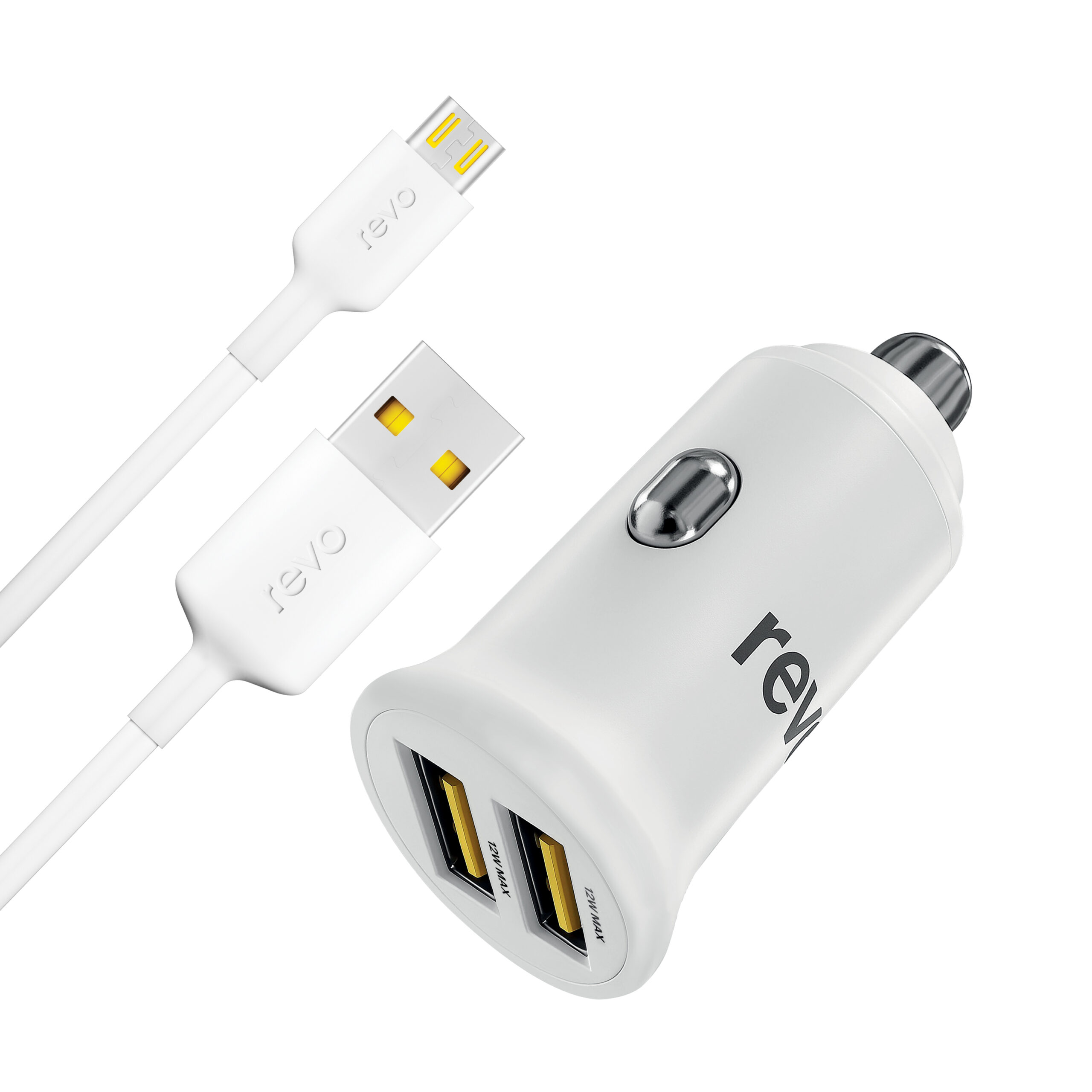 Pack Chargeur Allume-Cigare Double USB & Câble Micro-USB – Revo STC01M