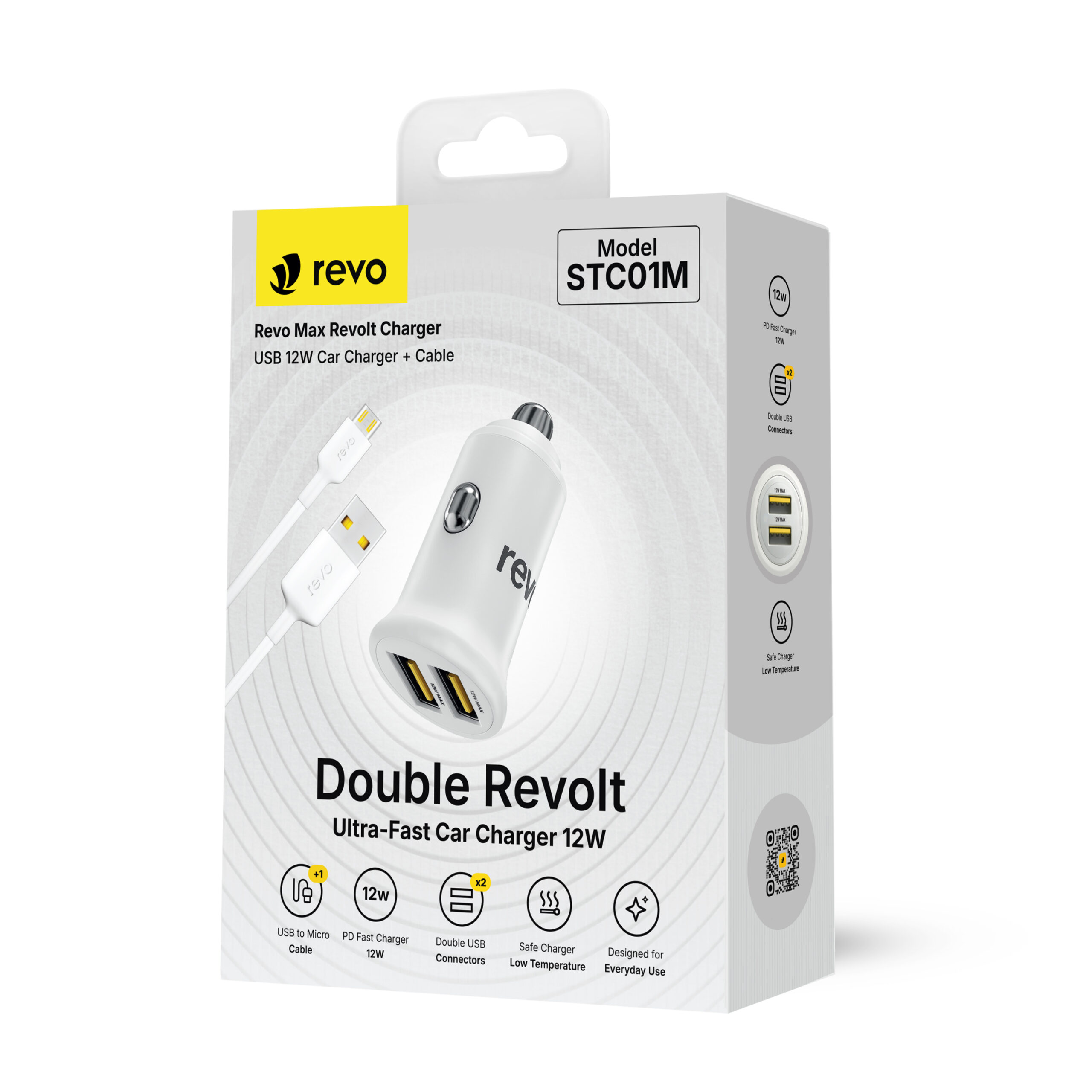 Pack Chargeur Allume-Cigare Double USB & Câble Micro-USB – Revo STC01M – Image 2