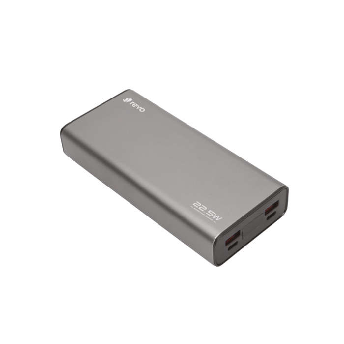 Batterie Externe PR21 Revo – Haute Capacité 20000 mAh – Charge Ultra-Rapide 22.5W – Finition Aluminium Premium – Gris Sidéral