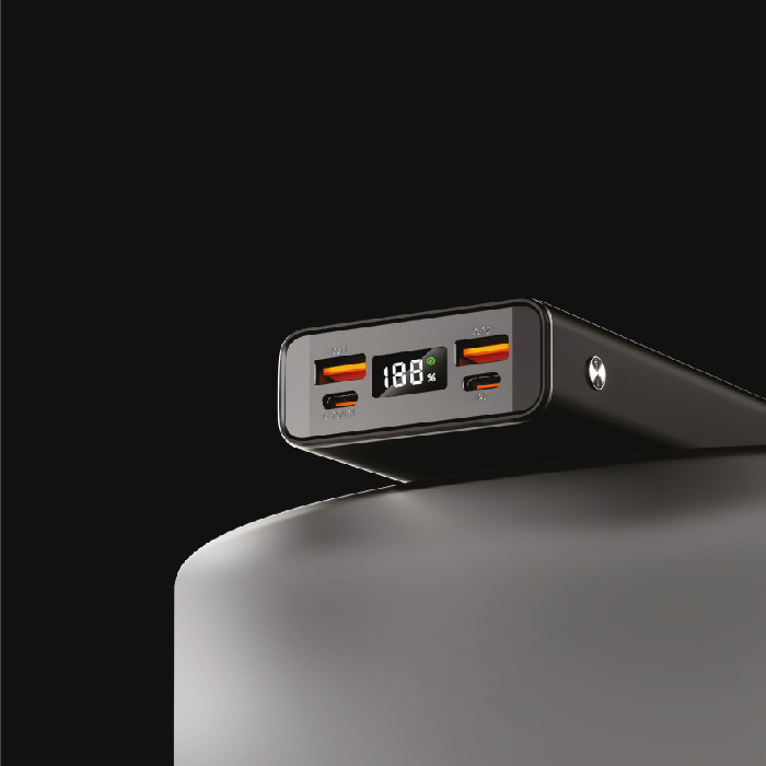 Batterie Externe PR21 Revo – Haute Capacité 20000 mAh – Charge Ultra-Rapide 22.5W – Finition Aluminium Premium – Gris Sidéral – Image 3
