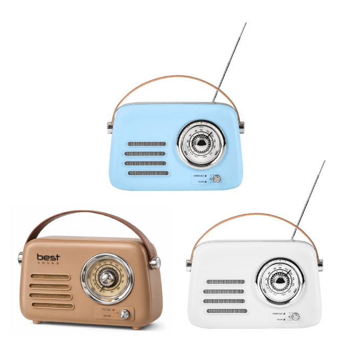 Radio Portable Nostalgie Bluetooth BEST SOUND avec USB, Carte Mémoire et FM