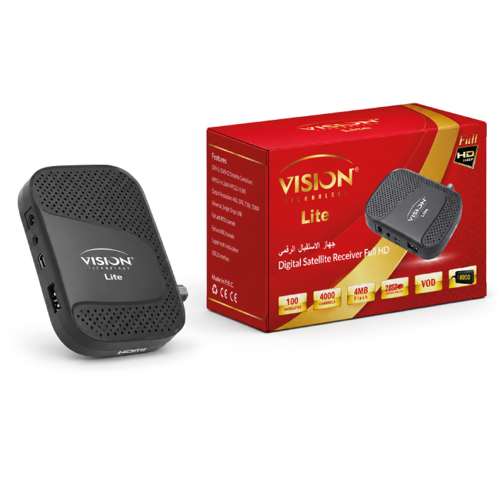 Récepteur Vision Lite Full HD DVB-S2 avec 12 Mois SSTV Smart IPTV Funcam Lite et Support VIP Sharing