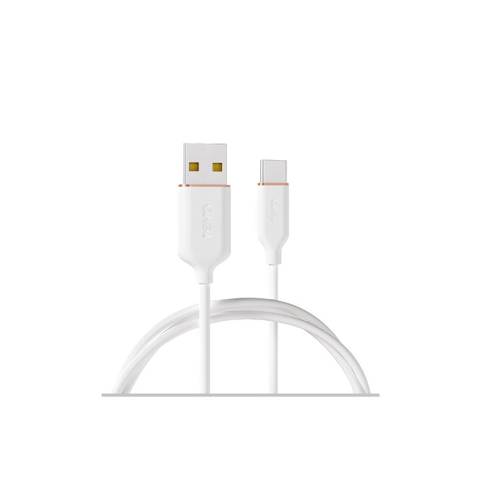 Câble USB vers USB-C – Finition Aluminium & Silicone Soft-Touch – Charge 3A – 100cm - Revo RC04C