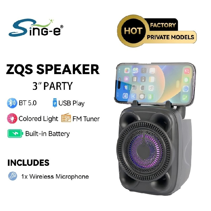 Enceinte Karaoké Bluetooth Portable SING-E ZQS1360 avec Éclairage RGB – Image 3