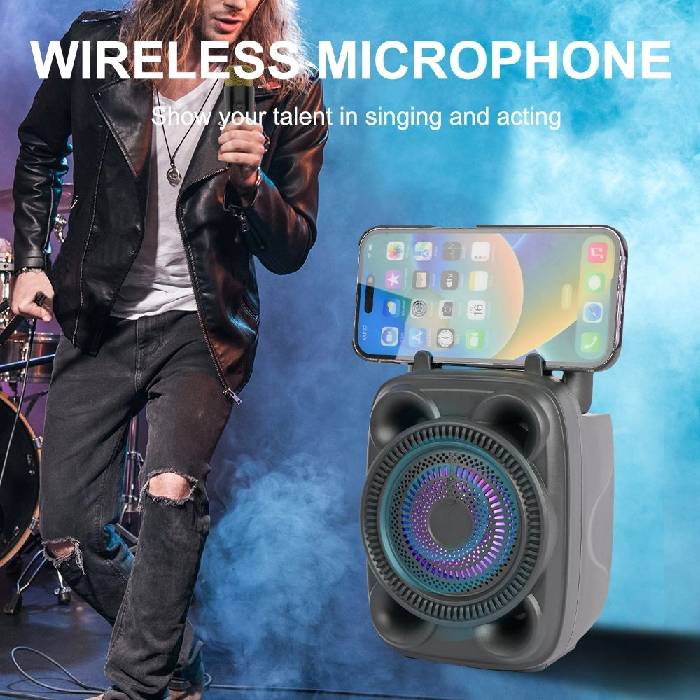 Enceinte Karaoké Bluetooth Portable SING-E ZQS1360 avec Éclairage RGB – Image 2