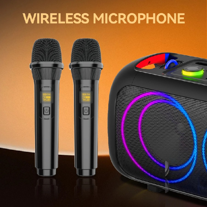 Enceinte Bluetooth Portable ZQS-L17 40W avec 2 Micros Sans Fil, LED RGB, FM, USB, TF et Télécommande – Image 3