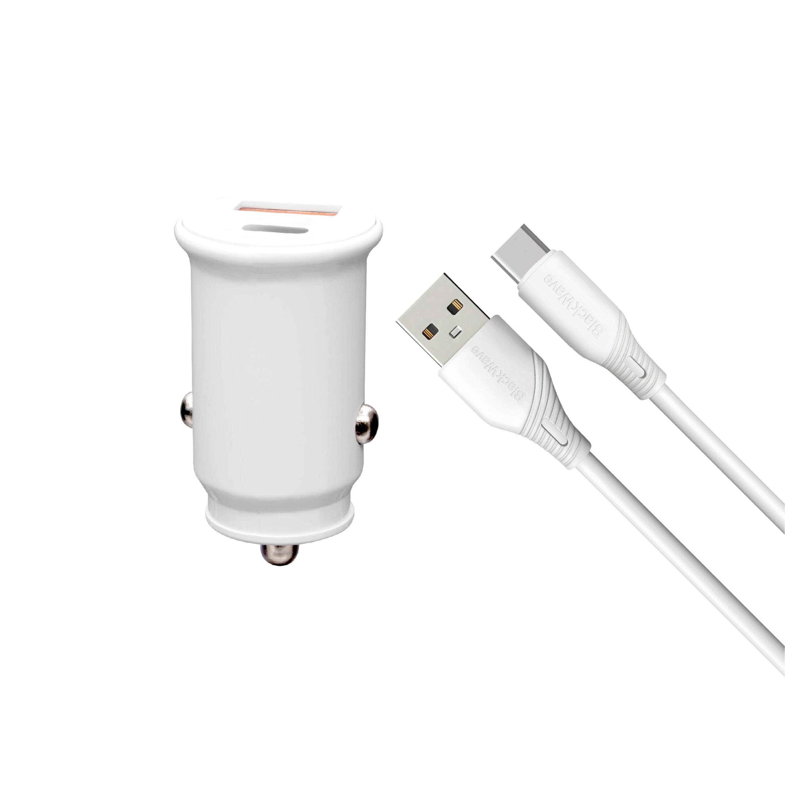 Chargeur de Voiture Intelligent BLACKWAVE C02C PD 20W avec Câble USB-A vers USB Type-C
