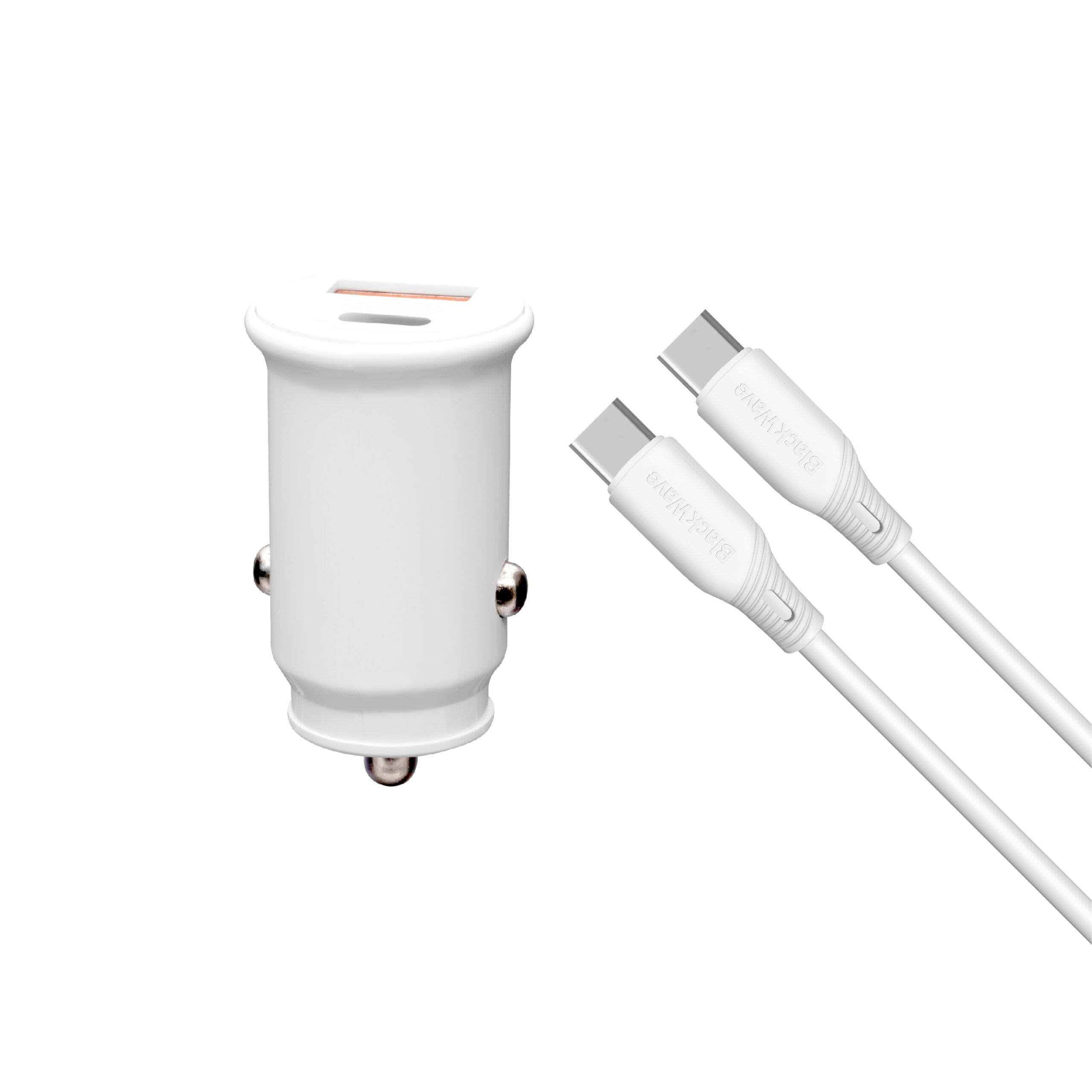 Chargeur de Voiture Intelligent BLACKWAVE C02CC PD 20W avec Câble USB Type-C vers USB Type-C