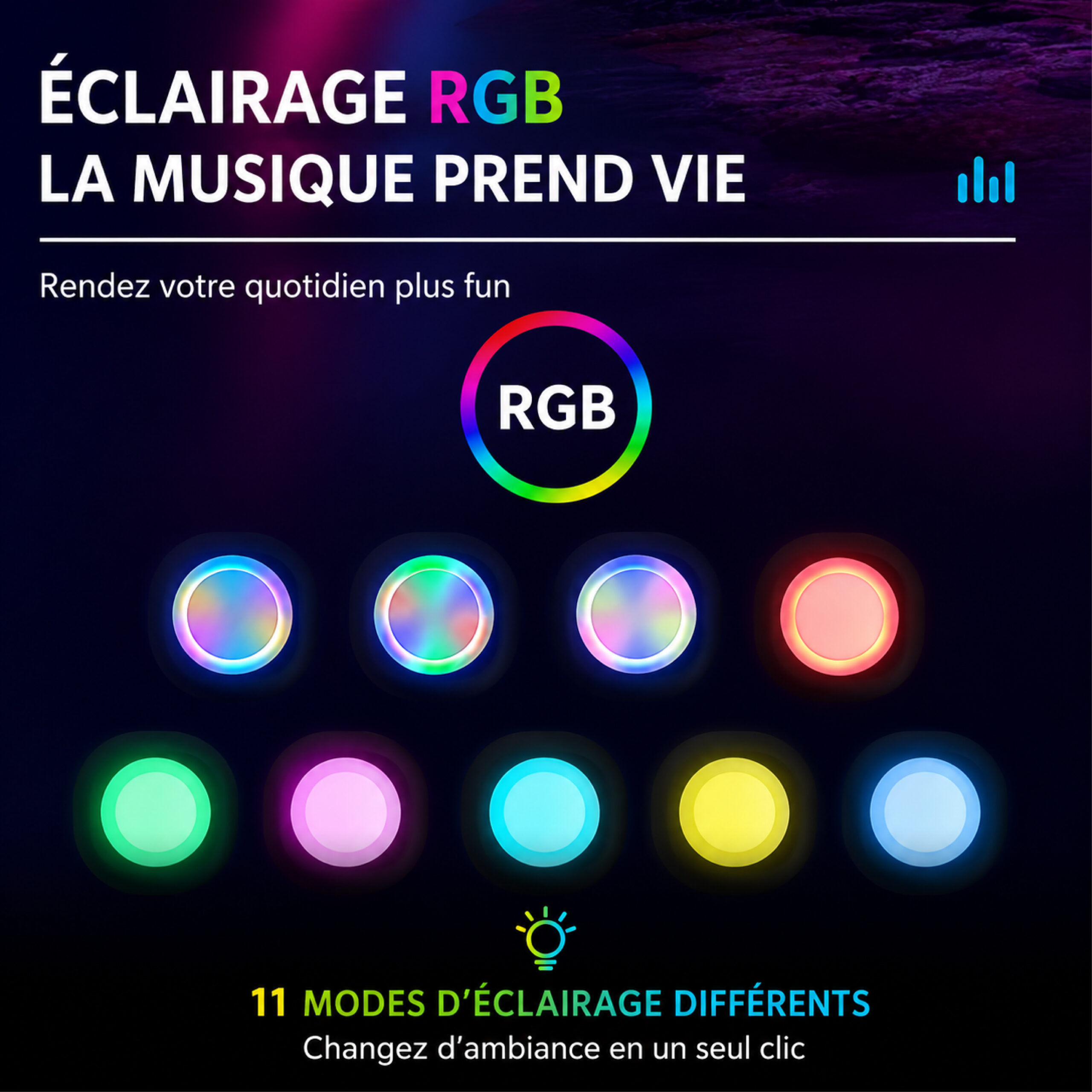 Enceinte Bluetooth Portable OKOP KP-539 avec Éclairage LED – Image 7
