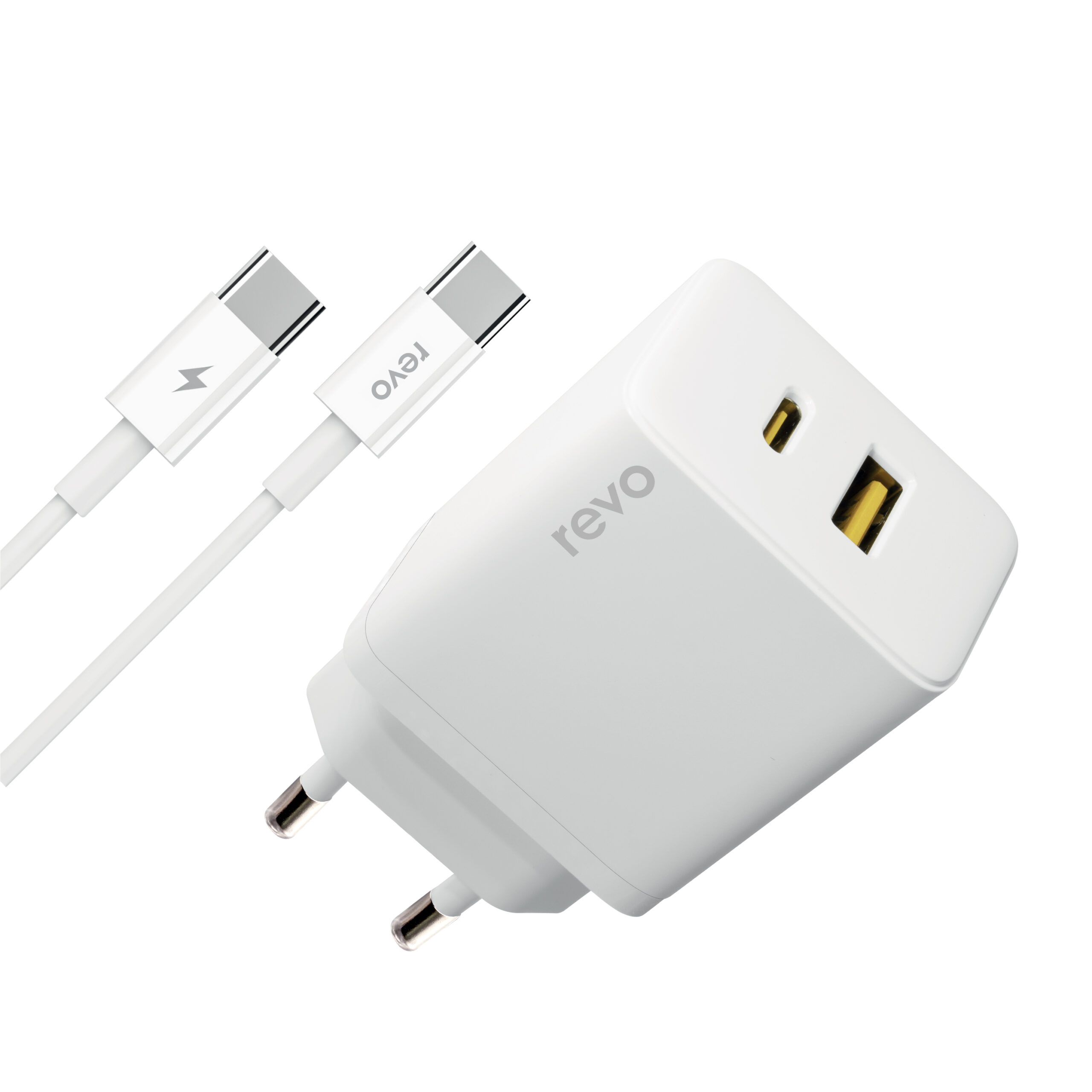 Pack Chargeur Double USB 33W & Câble Type-C vers Type-C Revo RA05CC – Efficacité et Polyvalence
