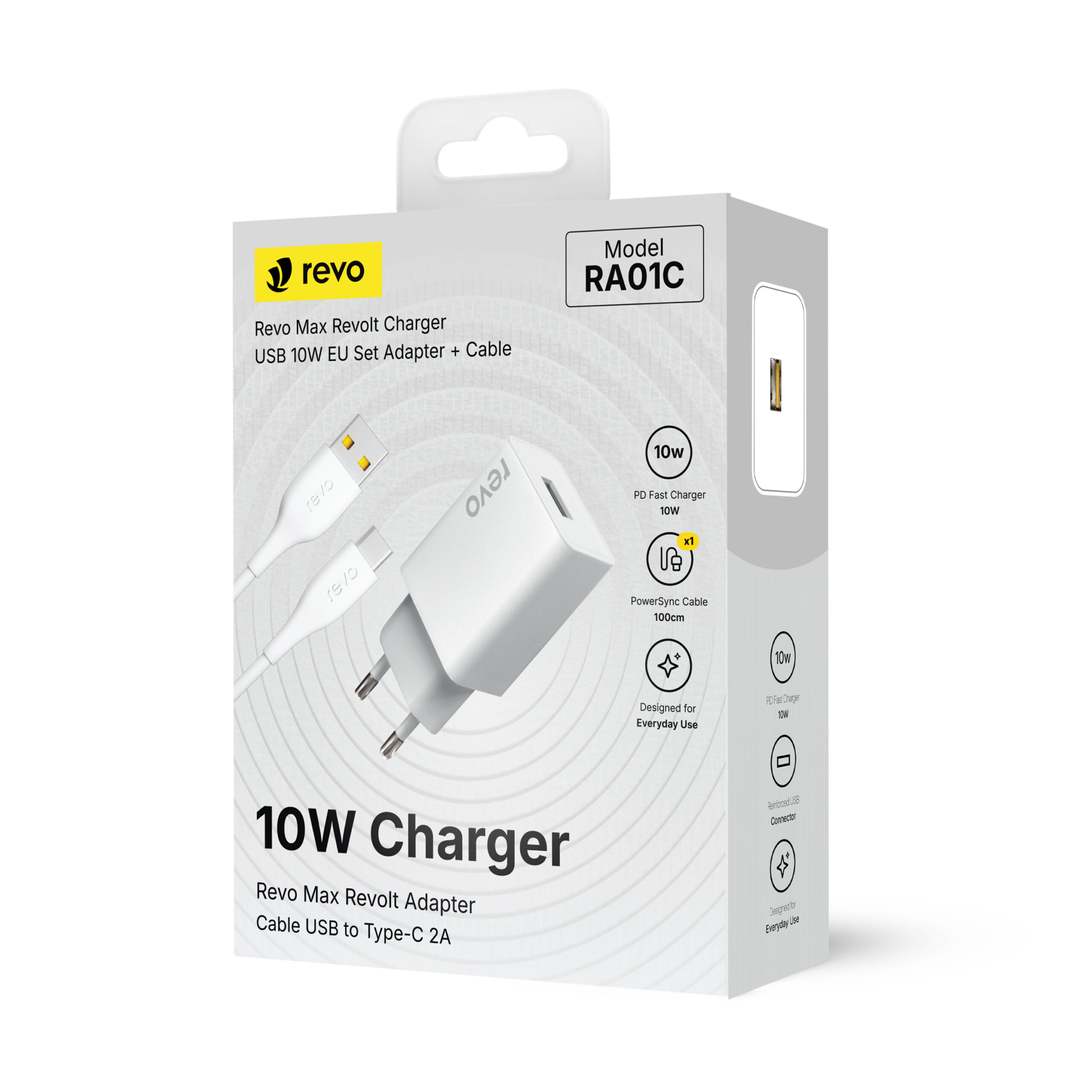 Pack Chargeur Secteur 10W & Câble USB-C Revo RA01C – Performance, Durabilité et Sécurité – Image 2