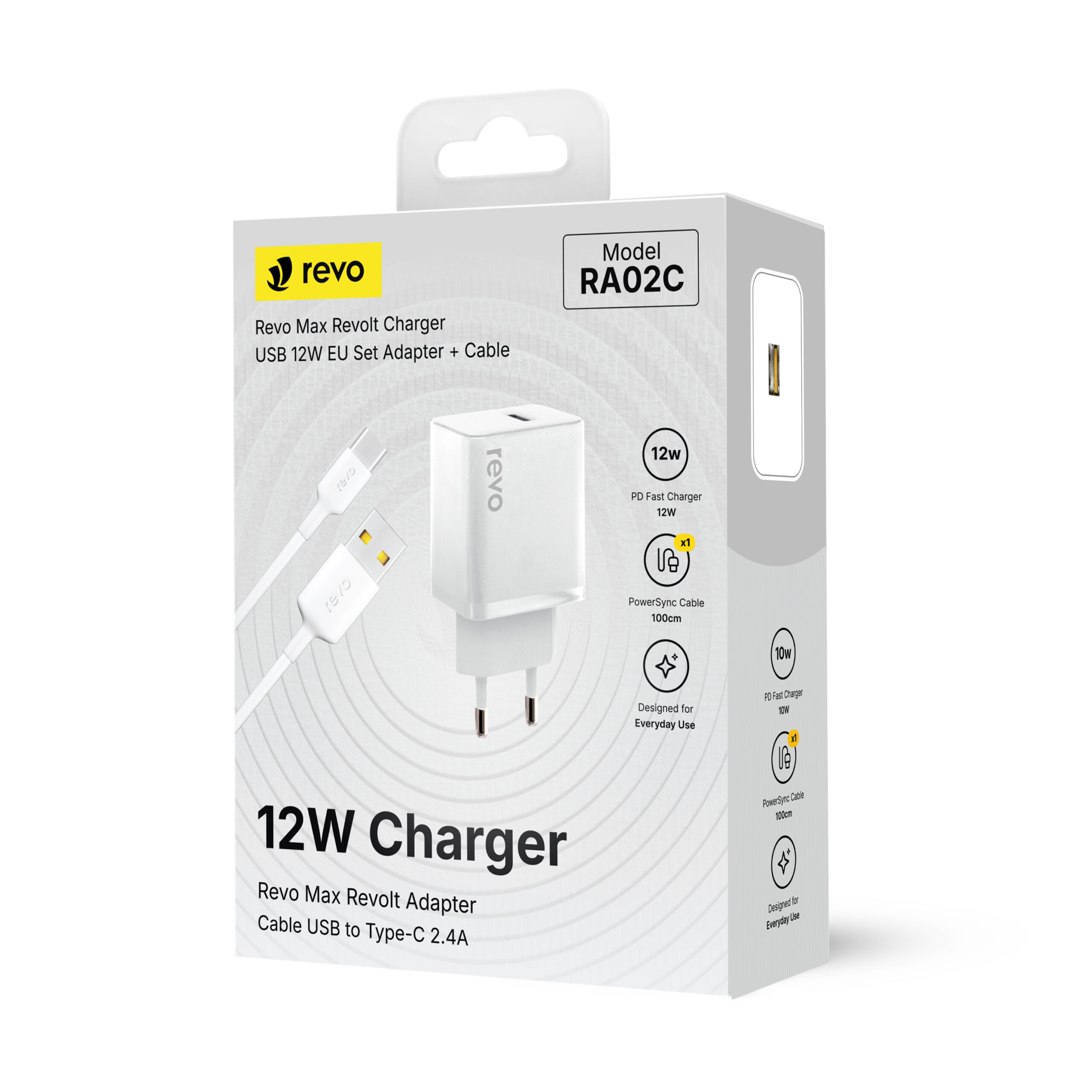Pack Chargeur Secteur 12W & Câble USB-C Revo RA02C – Efficacité et Robustesse – Image 2