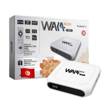 Box Android WAKA BOX G216 + 15 Mois WAKA + Télécommande Bluetooth