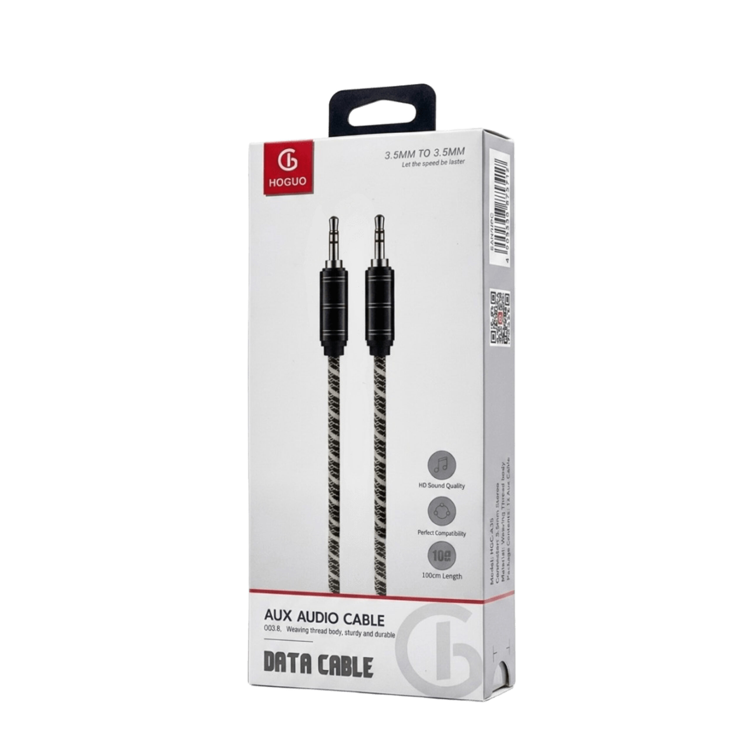 Câble AUX HOGUO Tressé 3,5 mm – 100 cm – Image 2