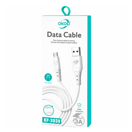 Câble USB-A vers Micro-USB OKOP KP-303V – Charge & Data 1m 3A