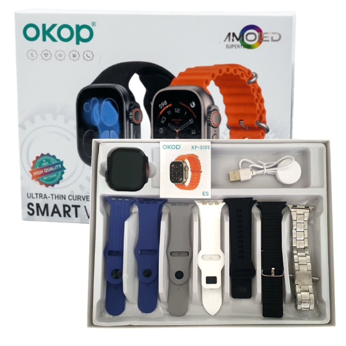 Montre Connectée OKOP KP-S105 AMOLED avec 7 Bracelets – Image 3