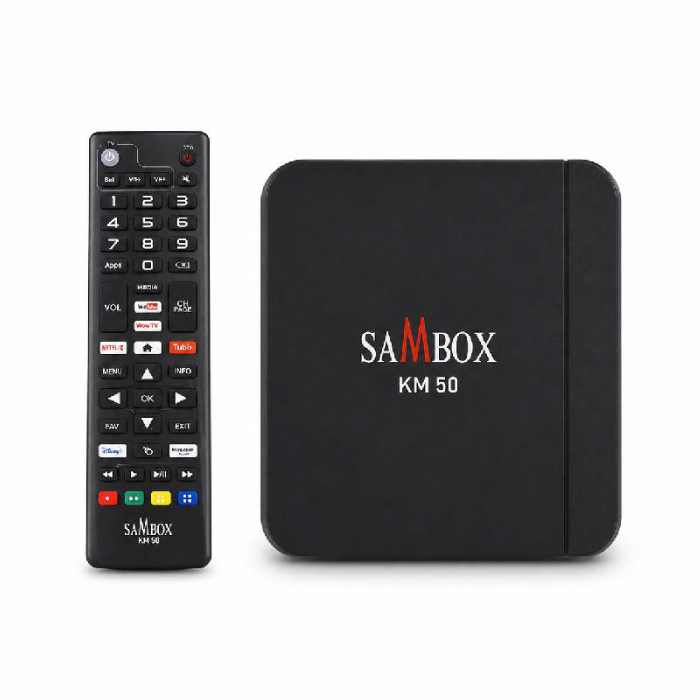 Box Android SAMBOX KM 50 Pro 2Go 16Go 4K Ultra HD + Forfait ALPHA 12 M Gratuit