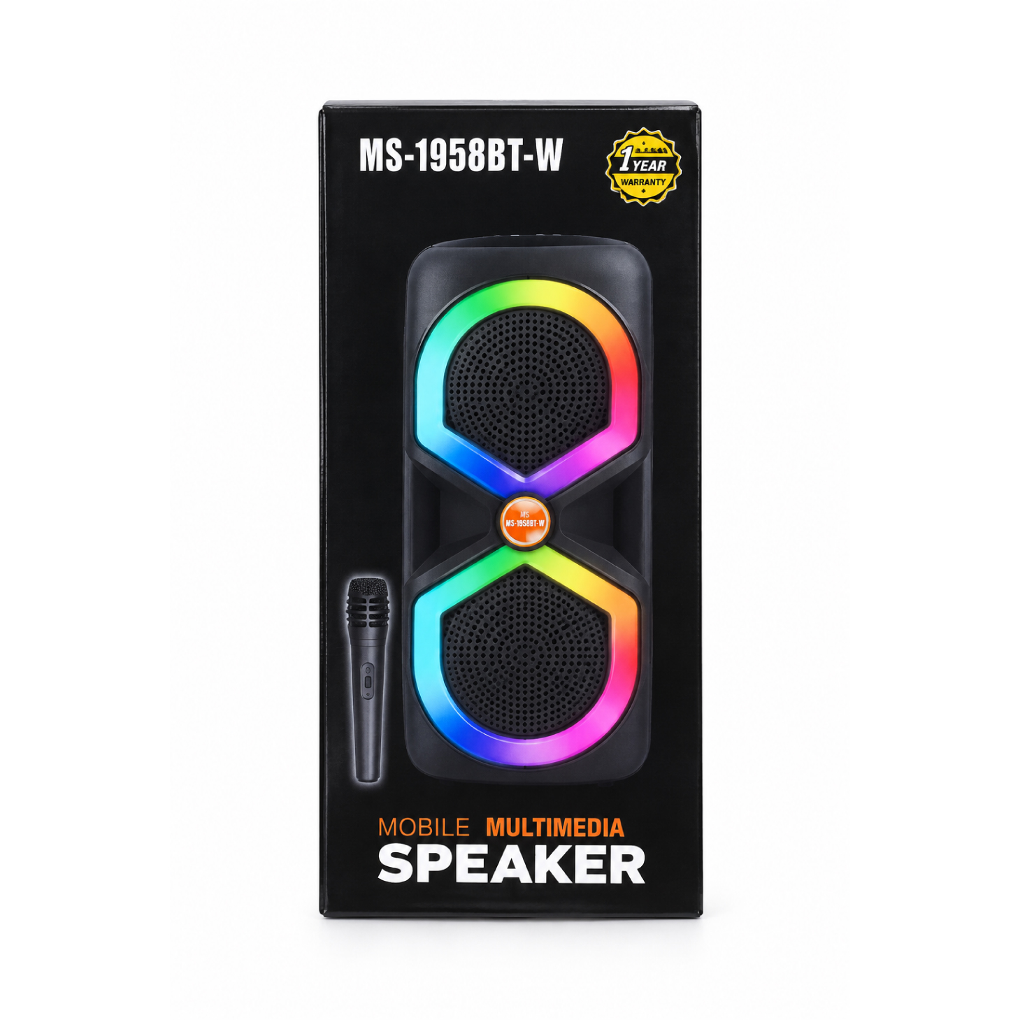 Enceinte Bluetooth Portable MS-1958BT-W avec Microphone – Image 3